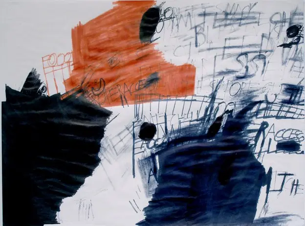 Untitled, 2007, layered ballpoint and marker lettering by Beverly Baker.