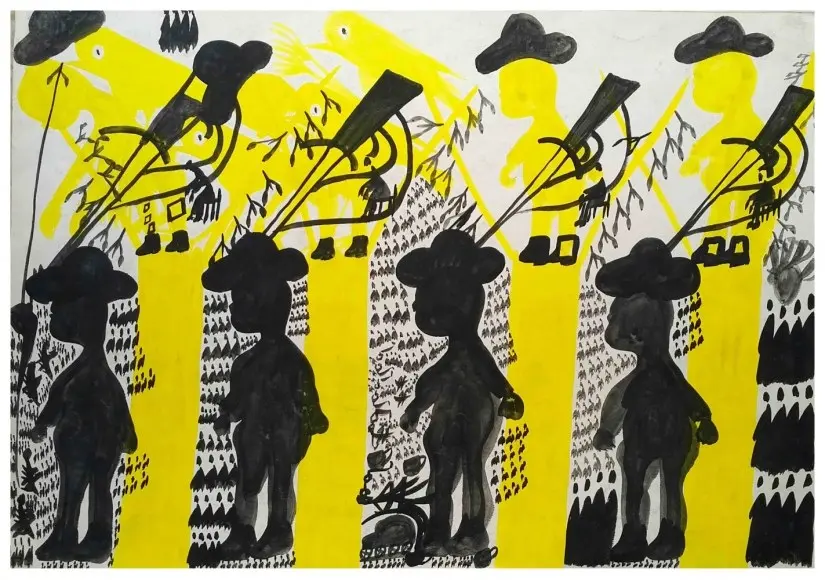 Untitled 1960 gouache on paper by Carlo Zinelli.