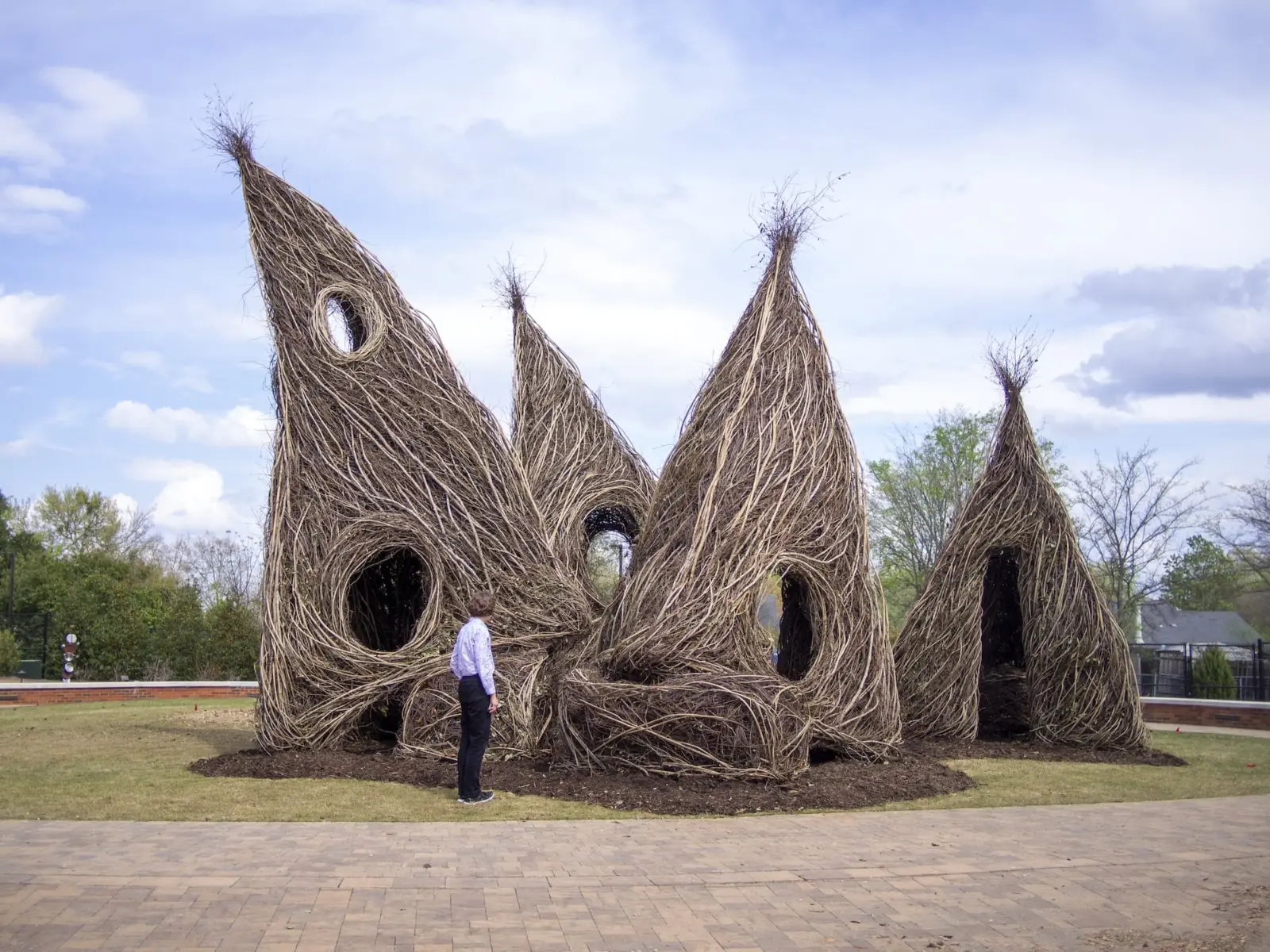 Woven willow sapling sculpture by Patrick Dougherty
