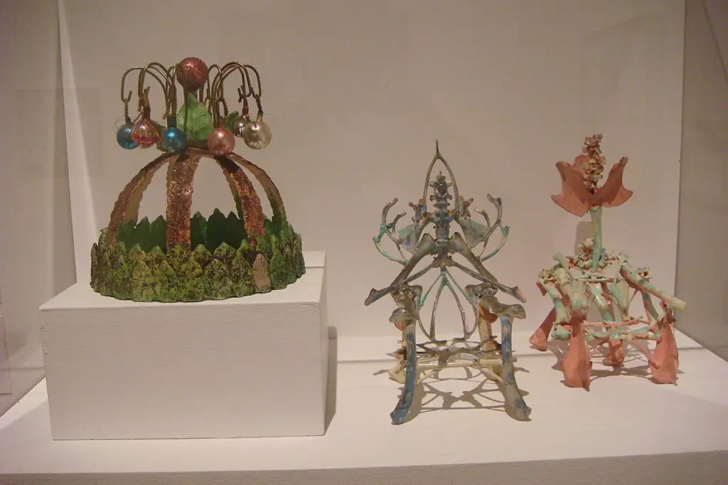 Eugene Von Bruenchenhein's painted chicken-bone towers and crowns.