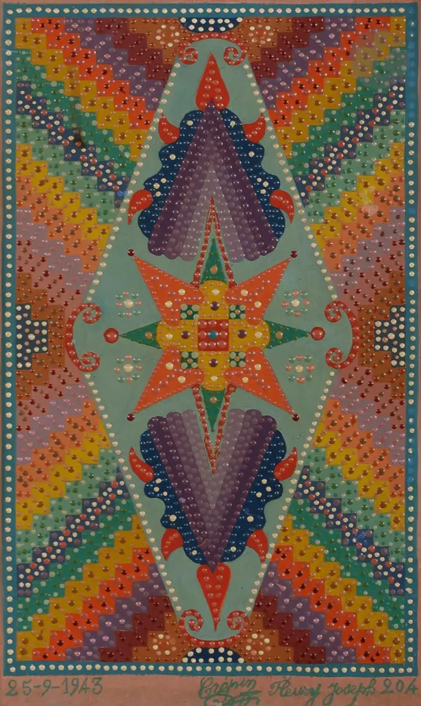 Painting number 204 by Fleury-Joseph Crépin, signed and dated 25 September 1943.