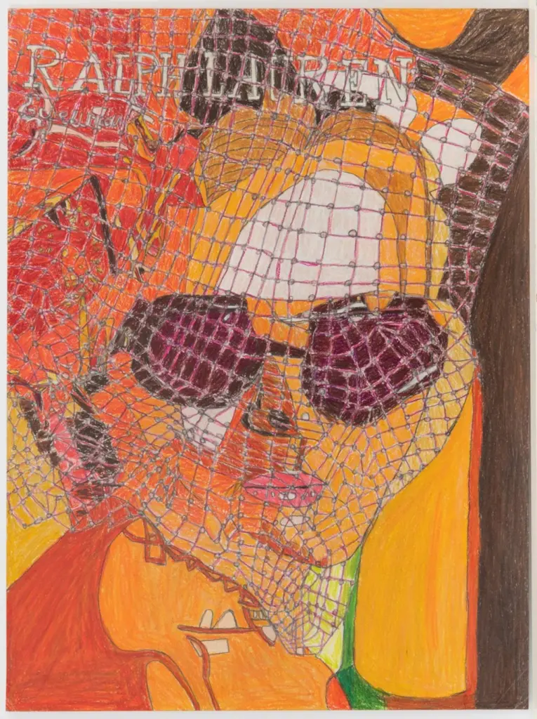 February 2, 2010, coloured pencil and graphite drawing by Helen Rae after a fashion magazine page.