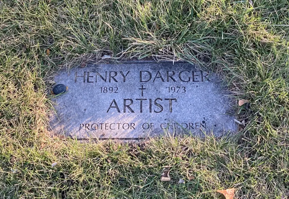 Darger's Chicago gravestone: Artist, Protector of Children.