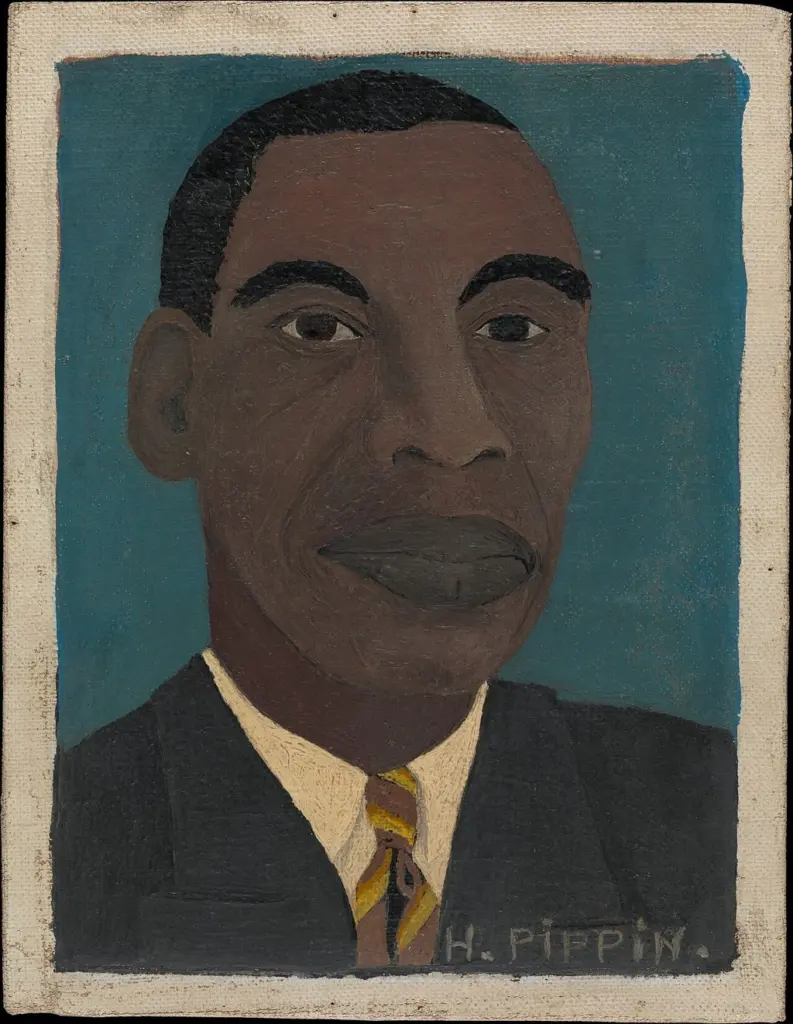 Horace Pippin's Self-Portrait II (1944), oil on canvas, now in the Metropolitan Museum of Art.