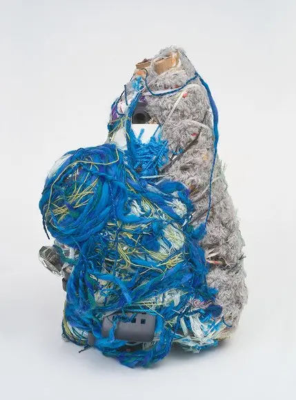 Untitled (2003), one of Scott's densely wrapped mixed media fibre sculptures.