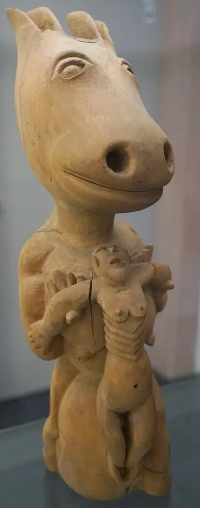 Karl Genzel's carved wooden sculpture Eselkruzifix, held in the Prinzhorn Collection in Heidelberg.