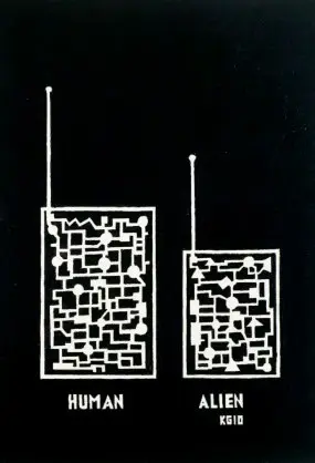 Untitled, Probe Series (Energy Requirements) (2009), acrylic on masonite.