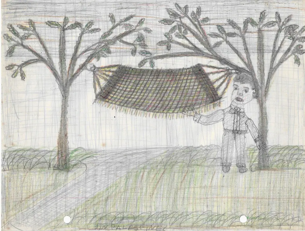 Untitled (In Palestine), a pencil drawing by Pearl Blauvelt from around 1940.