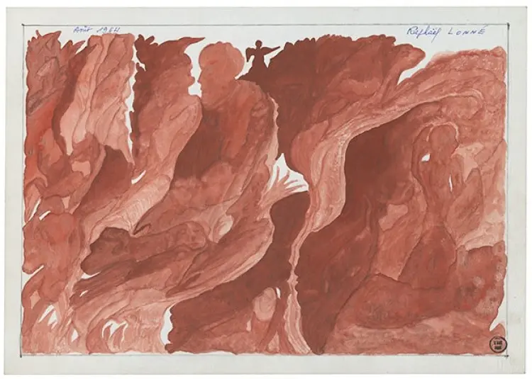 Untitled mediumistic drawing by Raphaël Lonné, shown at the Outsider Art Fair.
