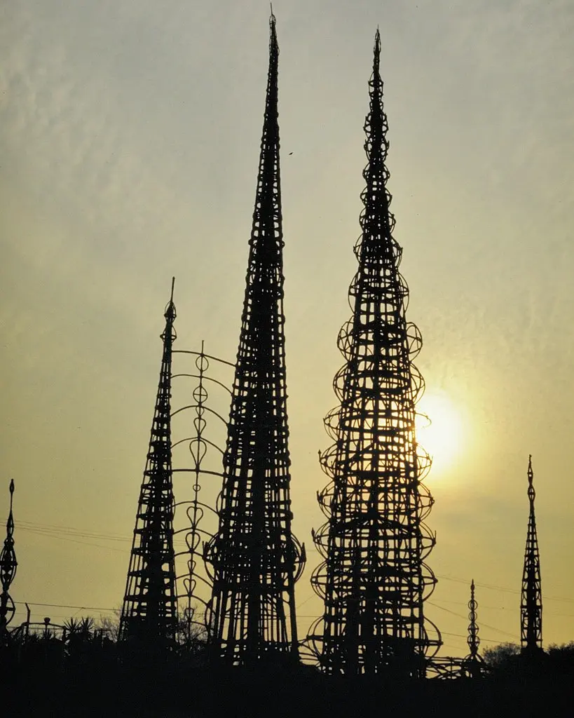 The Watts Towers in Los Angeles, built single-handedly by Simon Rodia between 1921 and 1954.