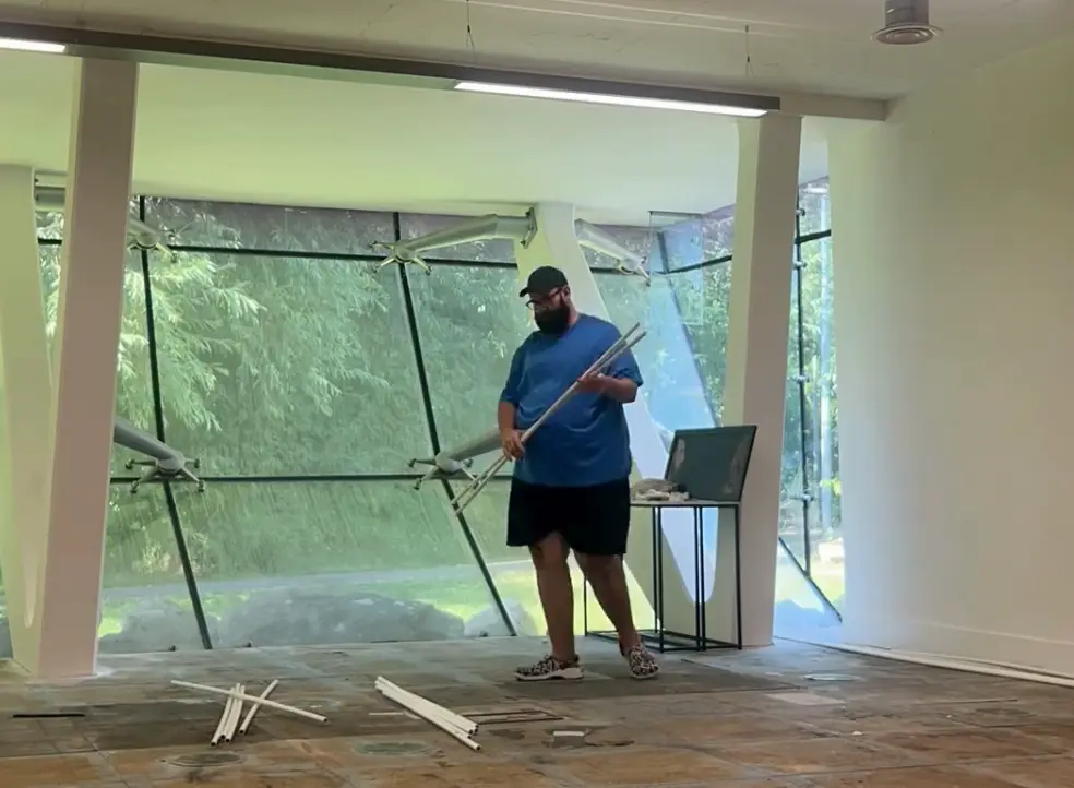 SLART's first cube space structure taking shape at Studio BRUT