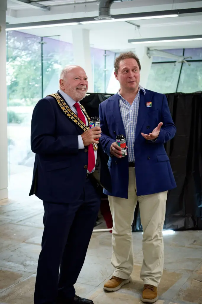 The Mayor of Swindon in conversation with a guest at the opening