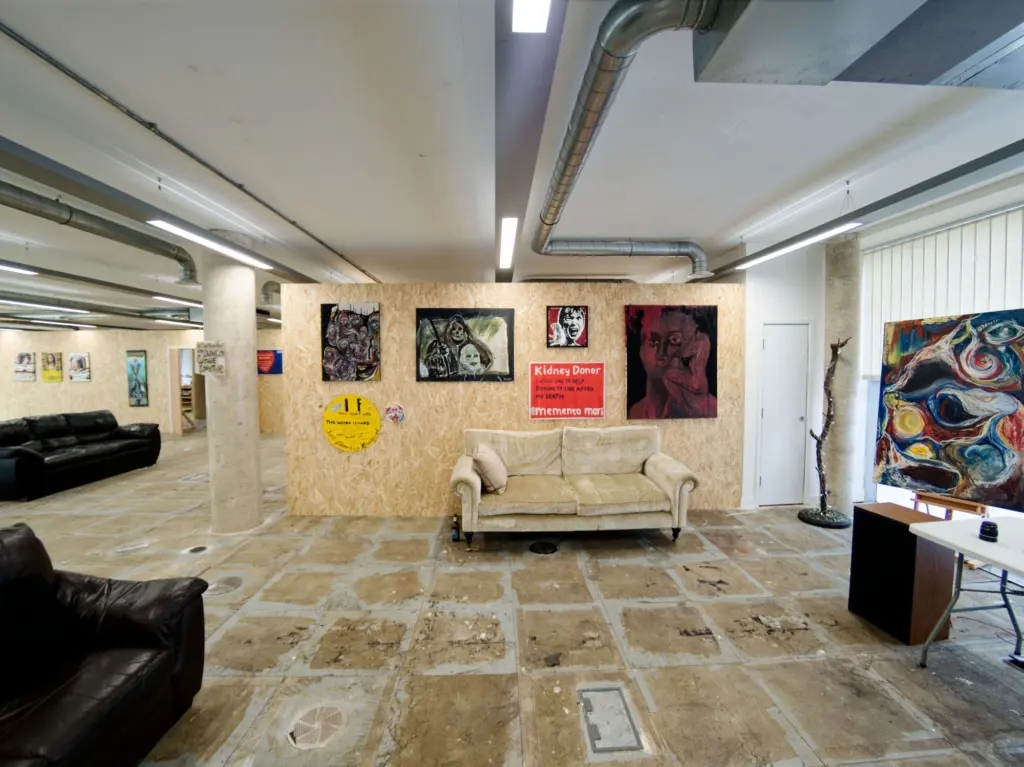 The Studio BRUT exhibition space at Arclite House, moments before opening